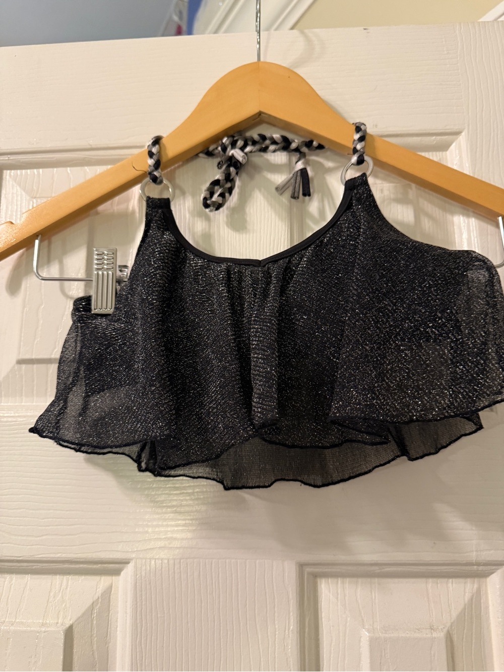 California Kisses Child Medium Black Dance Shorts & Shimmer Wrap Skirt Set CM